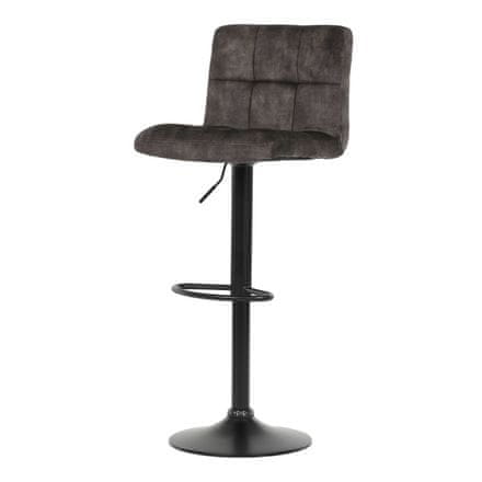 Autronic Barová židle Židle barová, hnědá sametová látka, černá podnož (AUB-827 BR4)
